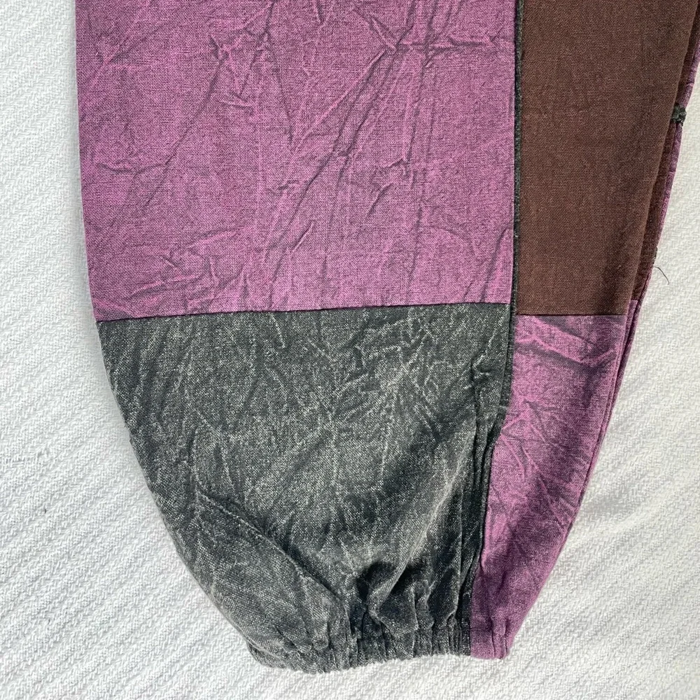 Purple Patchwork All Natural 100% Cotton Harem Pant - Picture 10 of 16